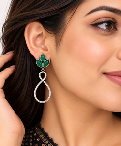 Wholesale Stainless Steel Oxidized <b>Silver</b> <b>Heart</b> Shape Drop <b>Earrings</b> with Agate Stones in Bezel Setting Women-Trendy Gift Jewelry - Product Image 1