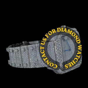 Reloj de Lujo para Hombre con Esfera Cuadrada con Números Romanos, Movimiento Automático, Diamantes VVS, Moissanita, Aleación de Acero Inoxidable y Correa de Acero Inoxidable, Gran Venta - Product Image 3