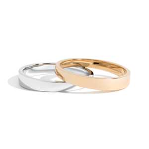 Two Tone Men's Wedding Band Set 14K 18K Solid Gold Modern Minimalist Stackable Tapered <b>Rings</b> For Him B2B Factory Price Wholesale - Product Image 6