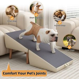 Escaleras y Rampa Plegables 2 en 1 de Madera para Mascotas, para Perros Pequeños y Gatos, para Sofá, Cama y Diseño Otomano Dividido - Product Image 5