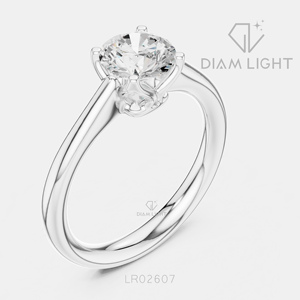 Bague de fiançailles solitaire ronde 1,10 carat, bijoux fins, certifiée IGI, or blanc 14 carats, diamant de laboratoire, bague d'anniversaire - Product Image 2