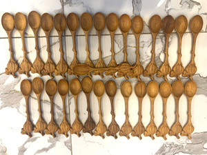 Cucharas de Madera con Baño de Oro, Diseño Minimalista en Forma de Flor, Mango Largo, Ecológicas, Utensilios de Cocina Creativos para Regalos Empresariales - Product Image 3