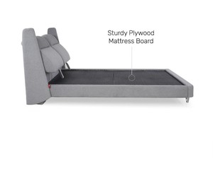 Modern Upholstered Fabric <b>Bed</b> Frame <b>with</b> Metal Legs King Size Soft <b>Bed</b> <b>with</b> Quilted Headboard and Footboard Minimalist Design - Product Image 3