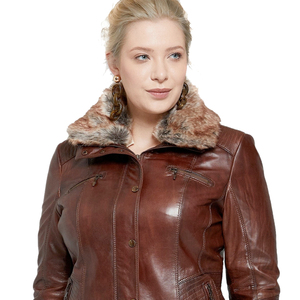 <b>Women</b> Modern Genuine <b>Leather</b> <b>Jacket</b> High End Fashion Outerwear Elegant Casual Biker <b>Jacket</b> Custom Made Private Label Supplier - Product Image 4