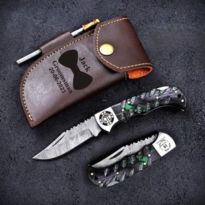 OEM ODM Folding Pocket Knife Carbon Steel Straight Edge Handmade Camping Survival Hunting Custom Sculpted Handle Manufacturer - Product Image 1