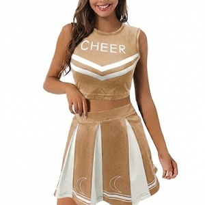 Conjunto de Uniforme de Porrista para Mujer Adulta, Top Corto y Falda, Disfraz de Cosplay, Kit con Logotipo Frontal Impreso por Transferencia de Calor - Product Image 2