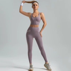 New Women's One Set Yoga Sports <b>Bra</b> & Tracksuit High Waist <b>Strap</b> Cross Breathable Short High-Elasticity Fitness Wear - Product Image 6