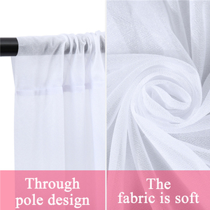 Mousseline de soie mariage arc drapé tissu mariage arc rideaux pure toile de fond rideau pour mariage cérémonie fête plafond décorations - Product Image 4