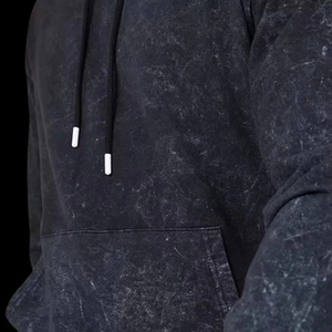 Hoodie Exclusif Homme Délavé à l'Acide, Coton Vintage, Coupe Pullover, Poche Kangourou, Cordon de Serrage, Style Streetwear, Personnalisable, Vente en Gros - Product Image 3