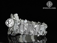 Reloj de Diseño con Diamantes Dorados, Mecanismo de Cuerda y Diamantes Brillantes Impresionantes, la Mejor Calidad, Elegante para Hombre, Mecánico de Metal ETA