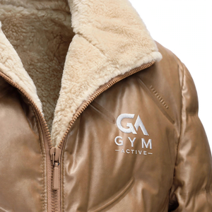 Chaqueta Deportiva para Hombre GYM Active, de Alta Calidad, Color Marrón, Transpirable, Resistente al Viento, Impermeable, de Secado Rápido, Forrada de Lana, con Cierre y Cuello Alto - Product Image 3
