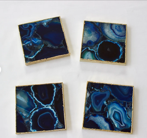 Best Quality Hot Sale Bulk Natural Blue Agate <b>Large</b> Square Coasters PERSONALIZED MOMENTS Christmas <b>Gift</b> - Product Image 2