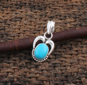 Colgante de Turquesa Natural Kingman, Plata de Ley 925, Engaste de Platino, Hecho a Mano, Joyería Vintage Estilo Western, Aniversario - Product Image 3