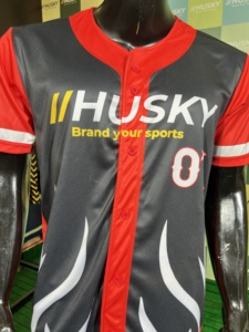 Jersey de Béisbol Personalizado para Hombre, Modelo Husky, Más Vendido, con Tecnología de Absorción de Humedad, Impresión por Sublimación, Cuello en V, Manga Corta, Corte Atlético - Product Image 6