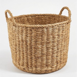 Luxury Decorative Woven Seagrass <b>Basket</b> for Kitchen & <b>Bathroom</b> Durable Storage Solution with Elegant Interior Design - Product Image 4