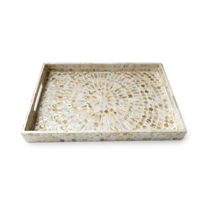 Plateau de service tendance de luxe avec incrustation de nacre, fait main, durable, pour le rangement à domicile - Product Image 2