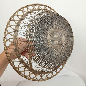 Panier à fruits en métal artisanal pour comptoir de cuisine, panier de rangement pour produits frais, organisateur de table rustique pour fruits et légumes - Product Image 6