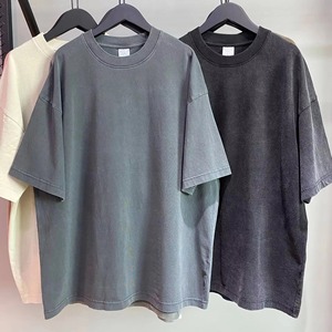 เสื้อยืดคอตตอนคุณภาพพรีเมียม พิมพ์ลายโลโก้ตามสั่ง สำหรับผู้ชาย เสื้อยืดโอเวอร์ไซส์เรียบๆ พิมพ์ลายตามสั่ง - Product Image 1