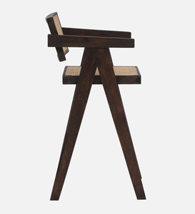 Byron PU <b>Leather</b> Bar <b>Stool</b> Sandblasted Walnut Finish Counter Height Commercial Use Contemporary Modern Design Handcrafted - Product Image 3