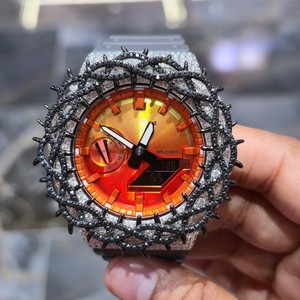 Iced Out Moissanite <b>Watch</b> Stainless Steel Case Sapphire Crystal Analog Quartz Unisex Hip Hop Streetwear Stylish Jewelry - Product Image 1
