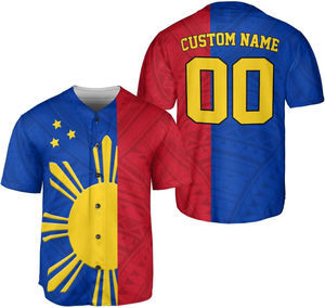 Maillot de baseball drapeau philippin en gros, T-shirt drapeau des Philippines, Maillot des Philippines - Product Image 1