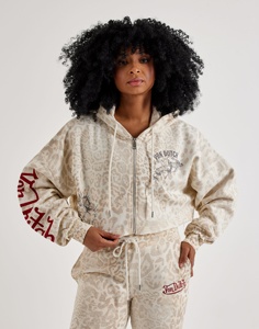 Sweat à capuche en molleton pour femme, coupe ample, style streetwear, manches longues, longueur courte, 95% coton 5% élasthanne, avec épaulettes et fermeture éclair sur le devant. - Product Image 6