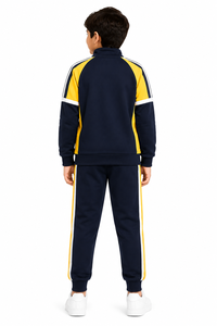 Conjunto Deportivo Livster para Niños, Chaqueta con Cierre Completo y Pantalones Deportivos en Azul Marino y Amarillo, para Entrenamiento - Product Image 3