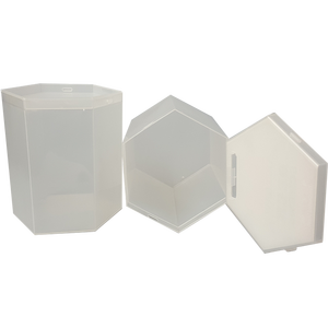 Boîte de rangement hexagonale en plastique avec couvercle – Multi-usages pour outils, artisanat, bonbons et projets de bricolage - Product Image 5