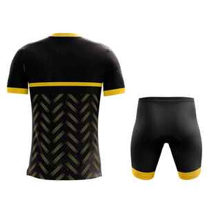 Ensemble maillot et short de cyclisme personnalisé de haute qualité 100 % polyester antibactérien, motifs professionnels personnalisés imprimés, respirant - Product Image 3