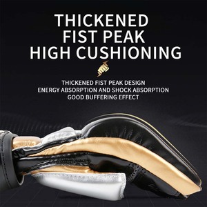 Gants de boxe et de MMA faits à la main, couleur contrastée noire, bon fournisseur, prix raisonnable, personnalisez vos propres gants - Product Image 2