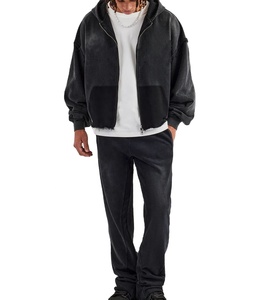 Chándal Acid Wash Flare de Felpa Francesa con Logotipo Personalizado y Efecto Desgastado para Hombre - Product Image 3