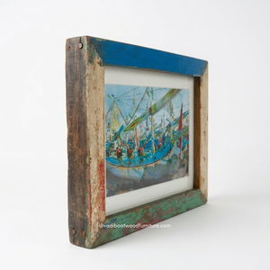 Handcrafted Creative Eco-Friendly Photo <b>Frame</b> From Reclaimed Boat Wood Original Color for <b>Wall</b> Home Decor Wholesale - Product Image 2