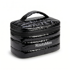 RootsMen Black Nylon Large Capacity Cosmetic <b>Case</b> with Zipper Closure and Soft Handle 25x15x7cm Fashion Travel Bag - Product Image 5