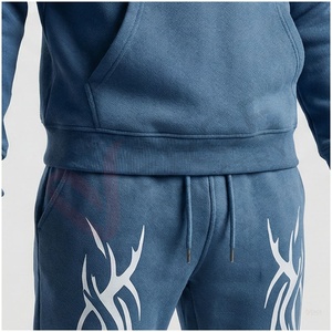 Conjunto Deportivo Azul para Hombre, con Capucha, Manga Larga, Estilo Casual para Otoño, Corte Regular, Transpirable, 100% Algodón, Personalizable - Product Image 5