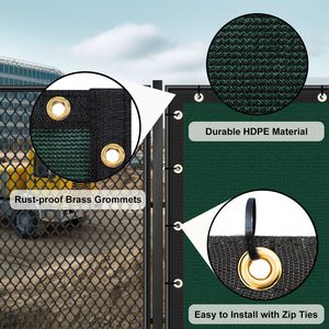 Recinzione per la privacy in HDPE verde scuro 4FT X 50FT, anti-roditori, con telaio in legno trattato termicamente e finitura UV per sicurezza giardino, casa e recinzione per animali - Product Image 6