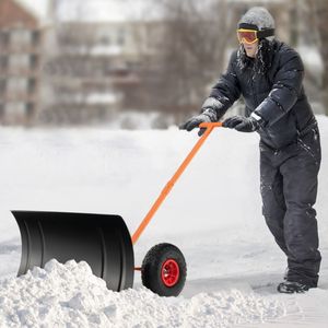 Pala da Neve con Manico a T e Ruote, Pratico Spazzaneve per Esterni - Product Image 2