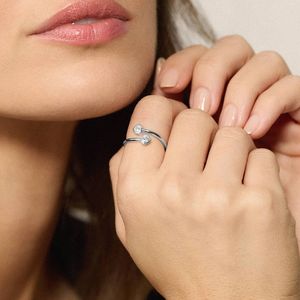 14K Yellow Gold Double Heart Lab Grown Diamond <b>Open</b> <b>Ring</b> - Product Image 2