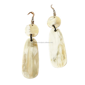 ทำด้วยมือรูปแบบที่ไม่ซ้ำกันทันสมัย100% ต่างหูเขาควายธรรมชาติและเขาวัว - Product Image 2
