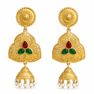 MOQ Available <b>Oxidized</b> Antique Gold-Plated Earrings Zircon Pear Cut Bezel Setting Classic Elegant Wedding Jewelry Supplier - Product Image 1