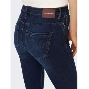 High Waist Womens Straight-leg <b>Denim</b> Jeans Dark Blue <b>Stretch</b> Breathable Loose Fit Vintage OEM Service Casual Wholesales Supply - Product Image 5