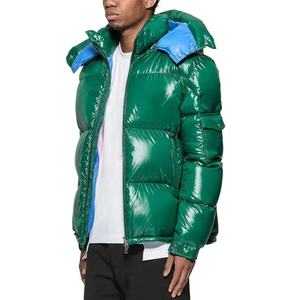 Best Selling High Quality Custom Made Solid Color Men's Puffer Jacket Hooded <b>Winter</b> Outdoor Use - Product Image 2