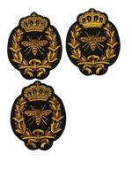 Chapeau en velours 3D brodé à la main, personnalisable, avec motif abeille et couronne dorée en fil métallique, acceptant la personnalisation de la marque