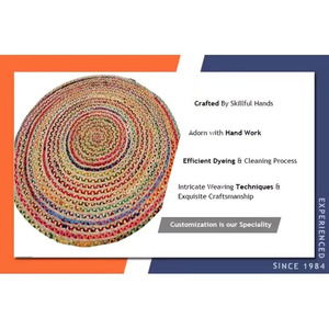 ชุดพรมปอกระเจาทรงกลมปักด้วยมือสำหรับห้องนั่งเล่นและห้องนอน - Product Image 6