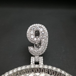Number Bail <b>Pendant</b> VVS Moissanite Custom Letter Circle <b>Pendant</b> Fully Iced Out 925 <b>Silver</b> <b>Pendant</b> Hip Hop Custom <b>Initial</b> <b>Pendant</b> - Product Image 5