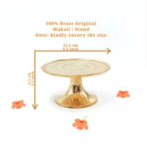 Soporte Chowki de Latón de Alta Calidad (Mediano), Pedestal Tradicional para Oración, para Ídolos y Diyas - Product Image 4