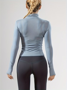 Veste de yoga de luxe pour femmes, vêtements de sport extensibles de qualité supérieure, veste de fitness, de course et de gym, logo personnalisé, OEM, ODM, marque privée, usine - Product Image 2