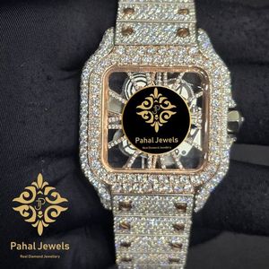 นาฬิกาข้อมือ Pahal Jewels รุ่นวินเทจ ประดับเพชร หน้าปัดสี่เหลี่ยม ขนาด 40 มม. ตัวเรือนสแตนเลส สายขนาด 20 มม. หรูหรา ทันสมัย - Product Image 5