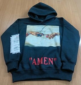 Alta calidad 100% algodón 450 GSM Puff impresión pulóver diseño personalizado hombros caídos de gran tamaño sudaderas con capucha y sudaderas - Product Image 3