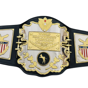Ceinture de champion du monde de lutte poids lourd - Ceinture sportive personnalisable au design AWA avec détails dorés - Lutte de qualité supérieure - Product Image 2