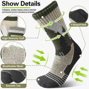 Custom Thermal Wool Anti-Bacterial Digital Printing <b>Socks</b> for Men <b>Women</b> <b>Warm</b> Breathable Crew Private Label Factory Wholesale - Product Image 3
